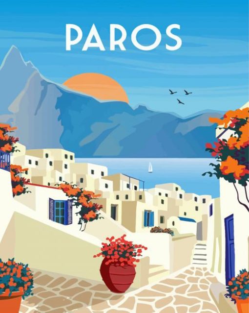 Paros Poster Paint By Numbers