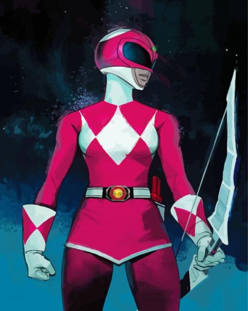 Pink Power Rangers Character Paint By Numbers