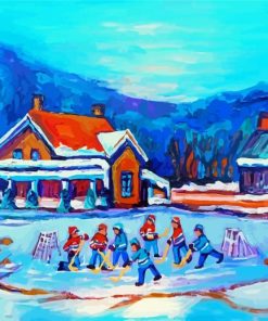 Pond Hockey Art Paint By Numbers