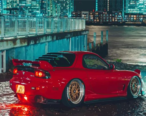 Red Mazda RX 7 Paint By Numbers