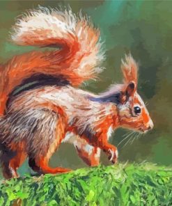 Red Squirrel On A Branch Art Paint By Numbers