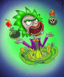 Rick And Morty Joker Cartoon Paint By Numbers