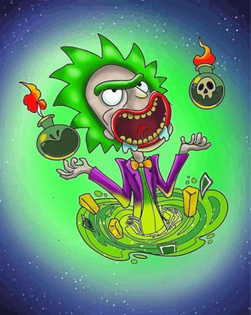 Rick And Morty Joker Cartoon Paint By Numbers