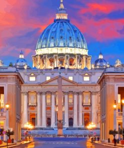 St Peters Basilica Sunset Paint By Numbers