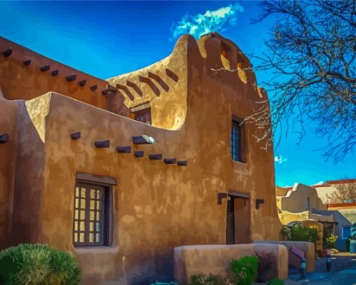 Santa Fe Houses In New Mexico Paint By Numbers