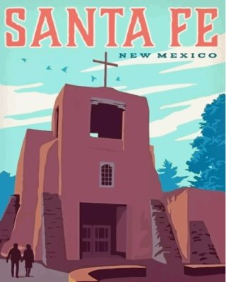 Santa Fe New Mexico Poster Paint By Numbers