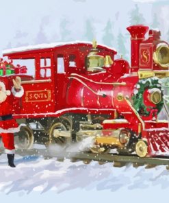 Santa Train Art Paint By Numbers