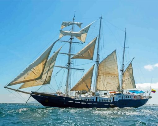 Square Rigger Sail Ship Paint By Numbers