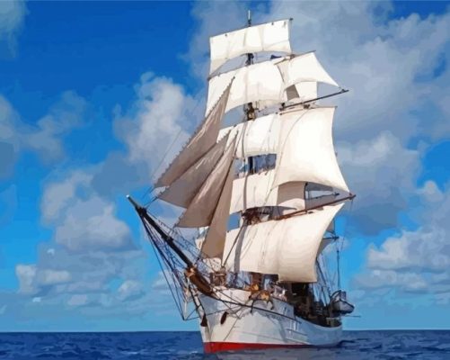 Square Rigger Ship Paint By Numbers