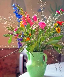 Summer Flowers In Water Jug Paint By Numbers