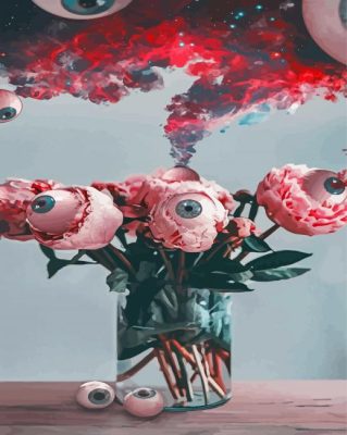 Surrealist Eyes On Flowers Paint By Numbers