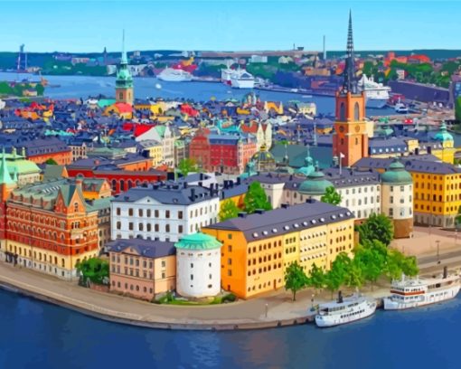 Sweden Gamla Stan Paint By Numbers