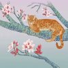 Tabby Cat in Cherry Tree Paint By Numbers