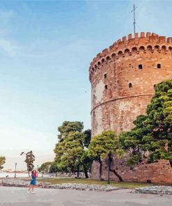 Thessaloniki White Tower Greece Paint By Numbers