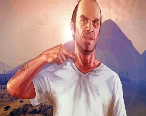 Trevor Philips Grand Theft Auto V Game Character Paint By Numbers