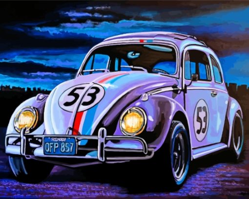 VW Beetle Herbie Car Art Paint By Numbers