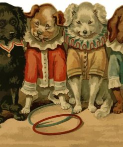 Victorian Animals Puppies Paint By Numbers