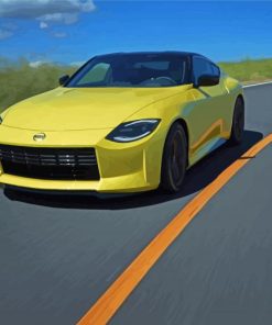 Yellow Nissan Z Paint By Numbers