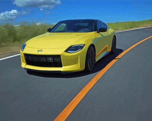 Yellow Nissan Z Paint By Numbers