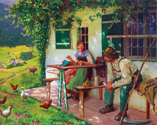 Young Farming Couple Paint By Numbers