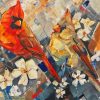 Abstract Cardinals Couple Paint By Numbers