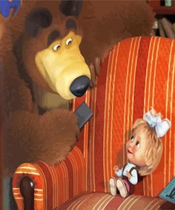 Adorable Masha And The Bear Paint By Numbers