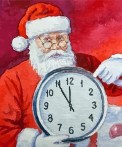 Santa By Clock Paint By Numbers