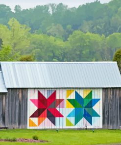 Aesthetic Barn With Quilts Paint By Numbers