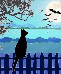 Aesthetic Cat Silhouette Paint By Numbers