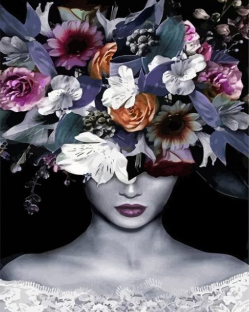 Aesthetic Flower Head Paint By Numbers