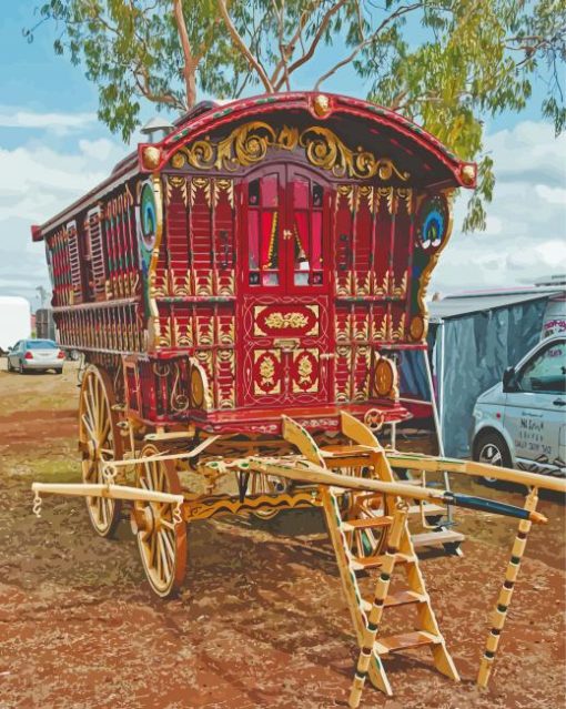 Aesthetic Gypsy Wagon Paint By Numbers