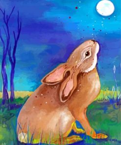 Aesthetic Moon Hare Art Paint By Numbers