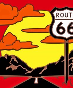 Aesthetic Sunset On Route 66 Paint By Numbers