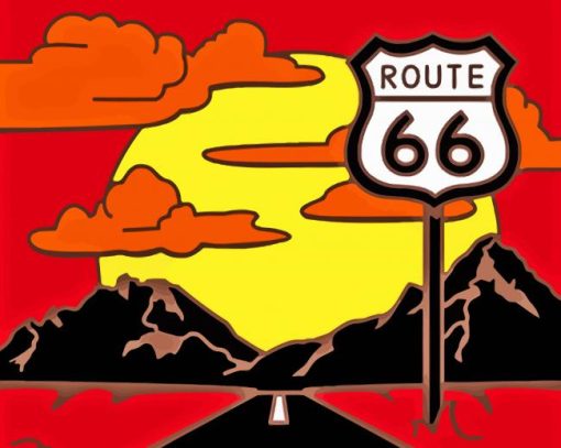 Aesthetic Sunset On Route 66 Paint By Numbers