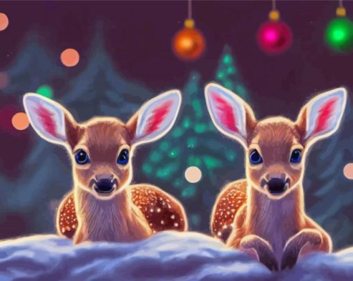 Aesthetic Winter Fawns Paint By Numbers