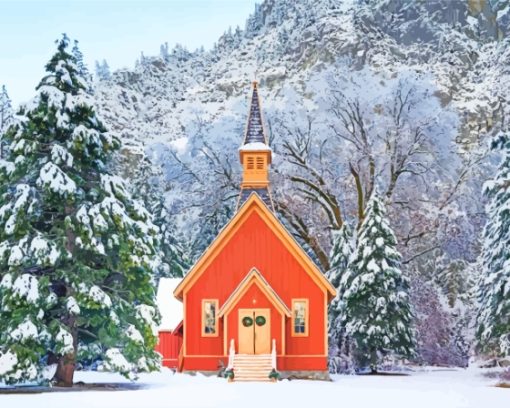 Aesthetic Yosemite Valley Chapel Paint By Numbers