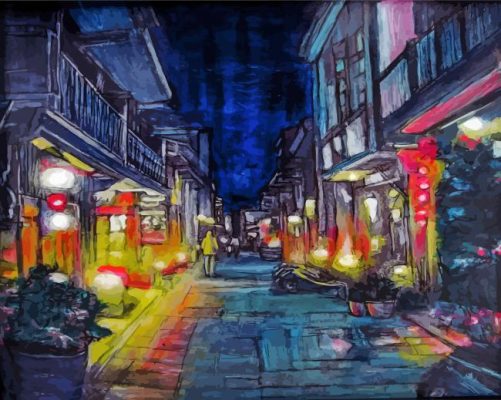 Aesthetic Asian Night Street Paint By Numbers