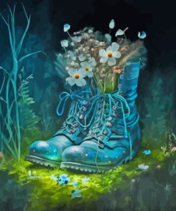 Aesthetic Floral Boot Paint By Numbers