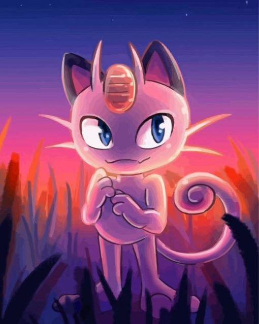 Aesthetic Meowth Paint By Numbers