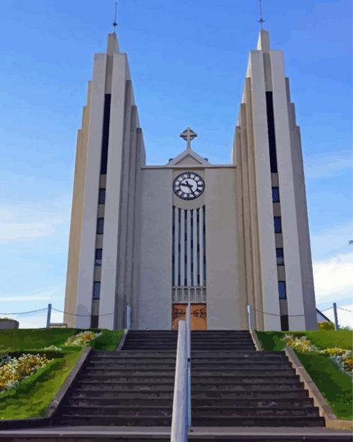 Akureyri Church Paint By Numbers