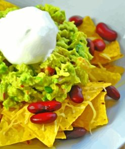 Avocado Nachos Dish Paint By Numbers