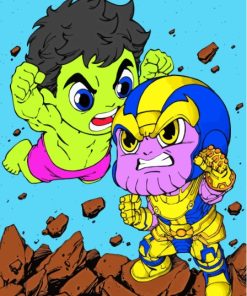 Baby Hulk VS Baby Thanos Paint By Numbers