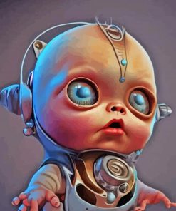 Aesthetic Baby Robot Paint By Numbers