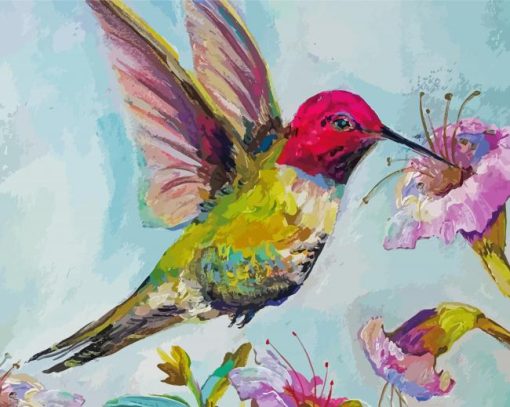 Bird With Flower Jeanette Vertentes Paint By Numbers