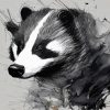 Black And White Abstract Badger Paint By Numbers