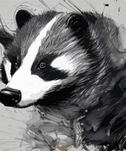 Black And White Abstract Badger Paint By Numbers