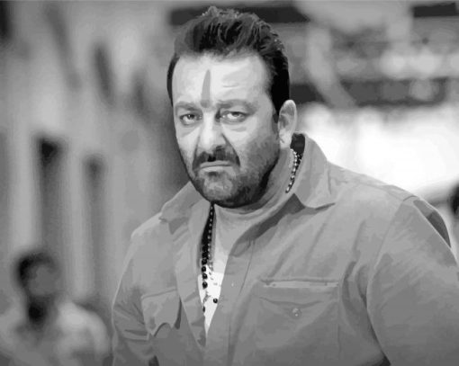 Black And White Sanjay Dutt Paint By Numbers