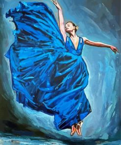 Blue Ballerina Dancing Paint By Numbers