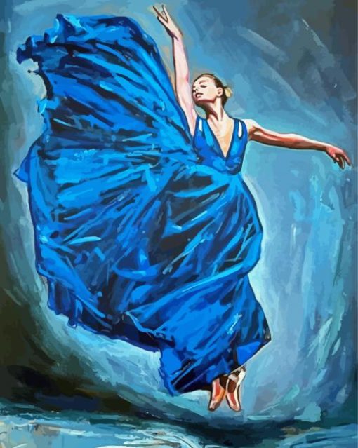 Blue Ballerina Dancing Paint By Numbers