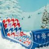 Blue Sleigh In Snow Paint By Numbers